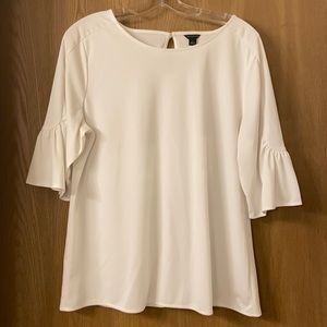 Ann Taylor Short Sleeve White Blouse